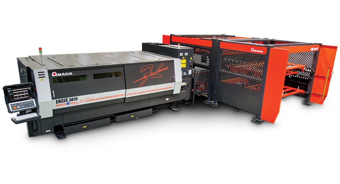 Amada ENSIS 3015 laser cutter and automation
