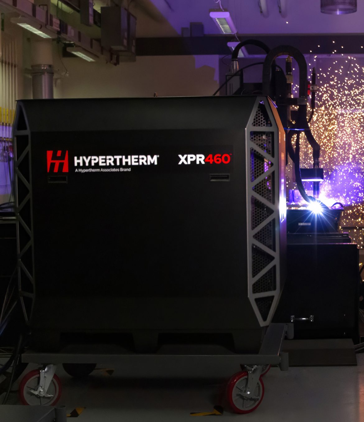 The Hypertherm XPR460 plasma cutter in action
