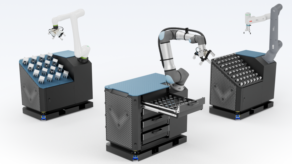 Vention Click & Connect workcells Vention Click & Connect work cells with robot arms
